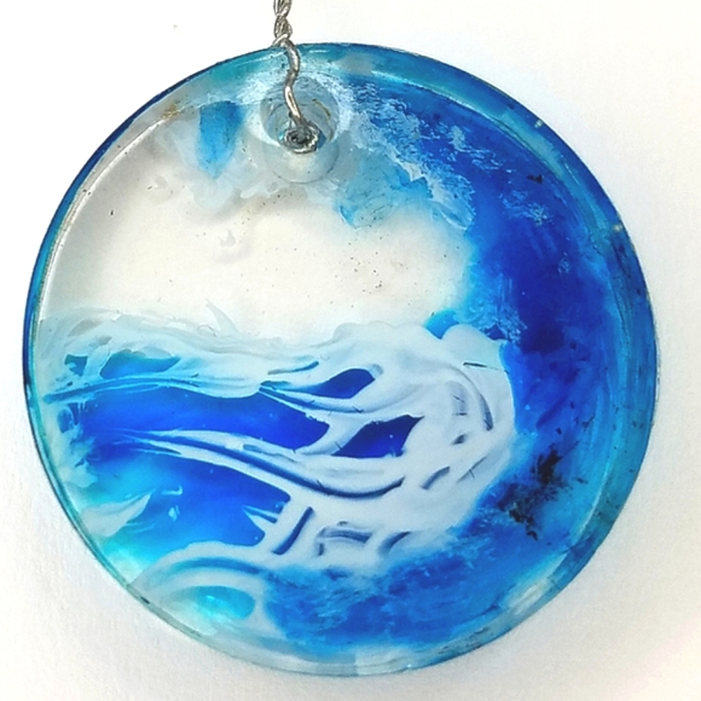 Handpainted Wave Necklace